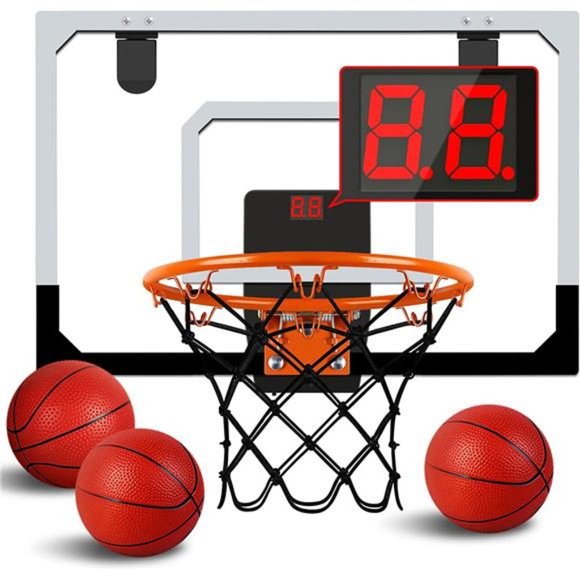 Indoor Basketball Hoop for Kids with Electronic Scoreboard Mini Basketball Hoop - Picture 1 of 7